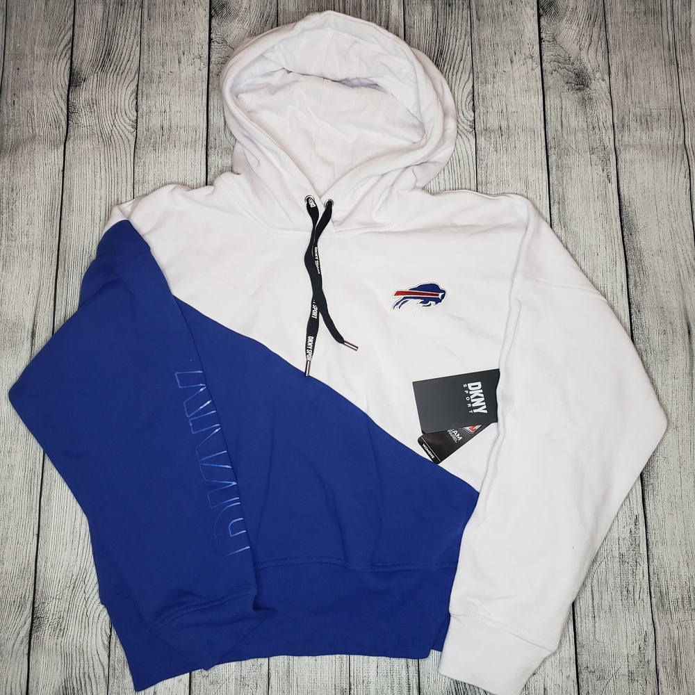 DKNY Donna Karan Buffalo Bills Cropped Hoodie